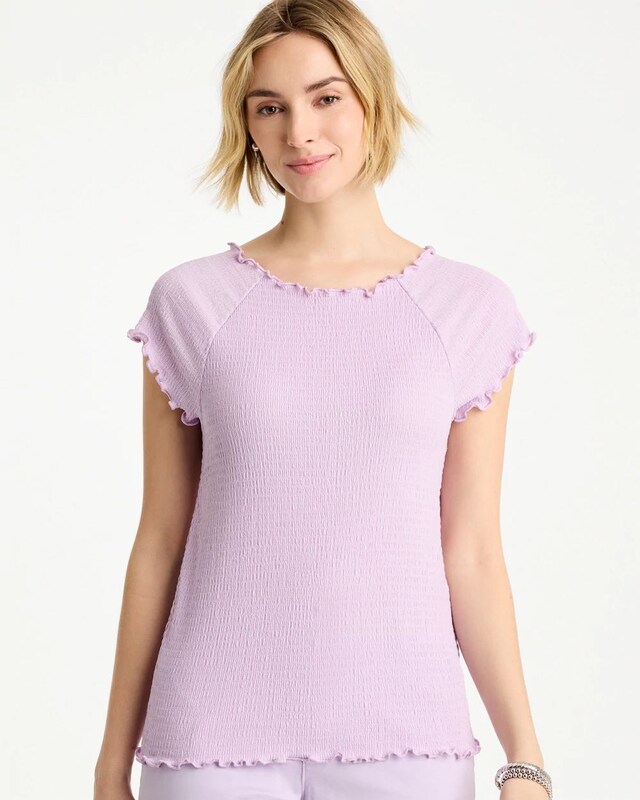 Textured Knit Lettuce Raglan Tee